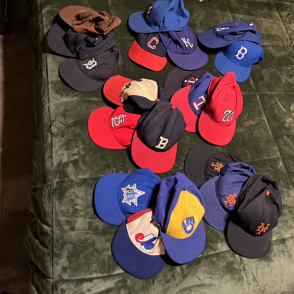 Assorted Baseball Team Vintage Cap Collection